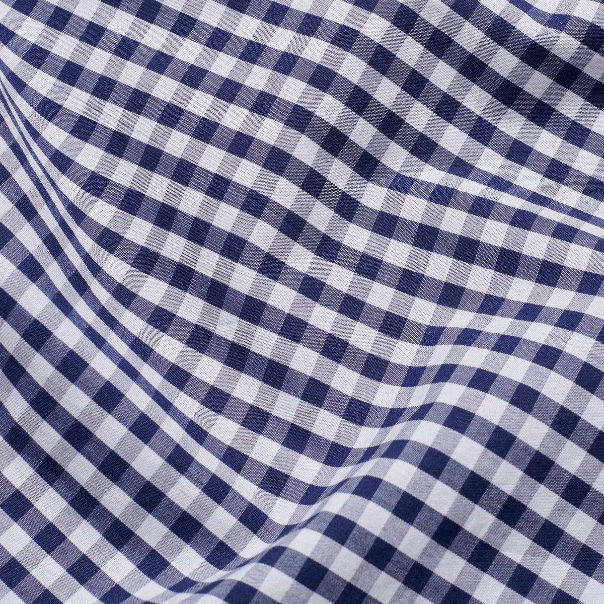 Poplin Shirt - Navy Check - Fabric Detail