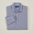 Poplin Shirt - Navy Check - Folded