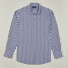Poplin Shirt - Navy Check - Front