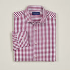 Poplin Shirt - Berry Check - Folded
