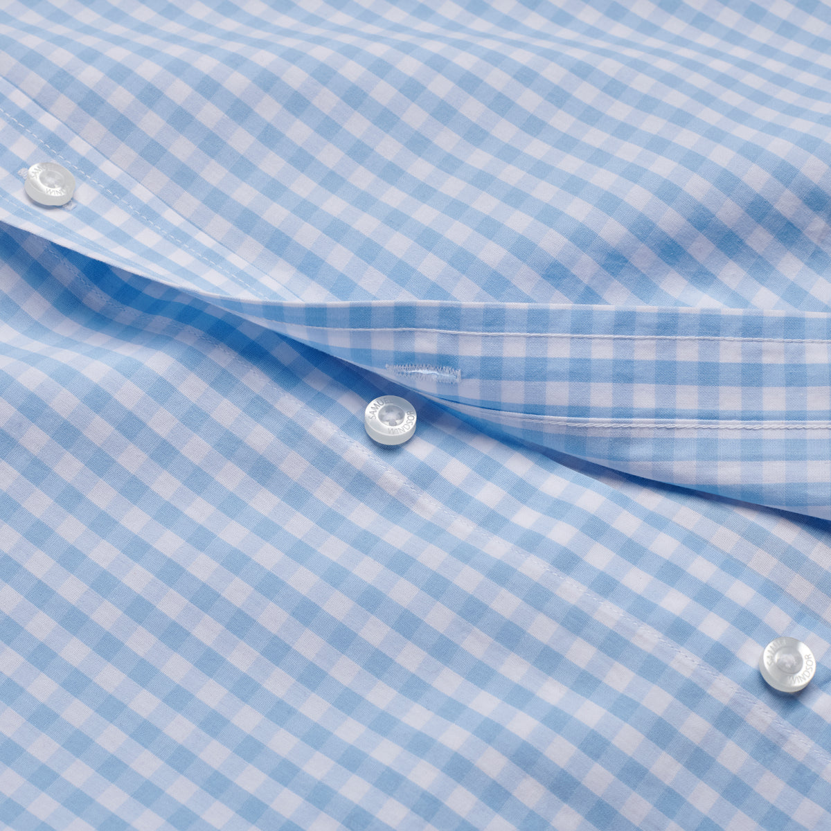 Poplin Shirt - Sky Check - Buttons Detail