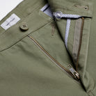 Flat Front Chino - Sage - Zip Detail