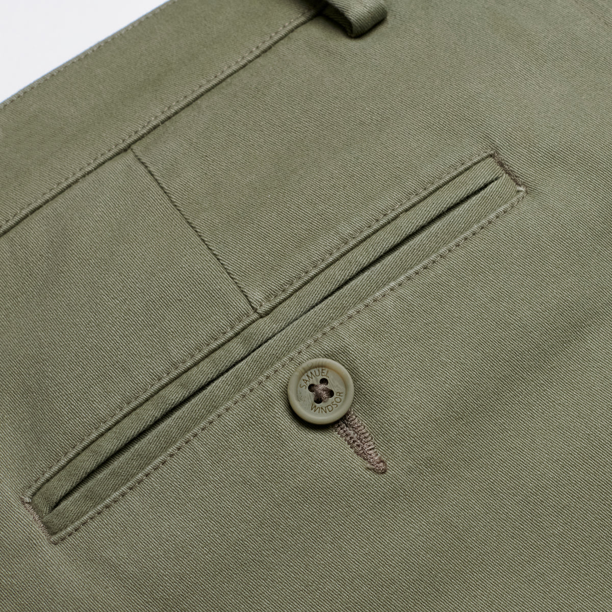 Slim Chino - Sage - Pocket Detail