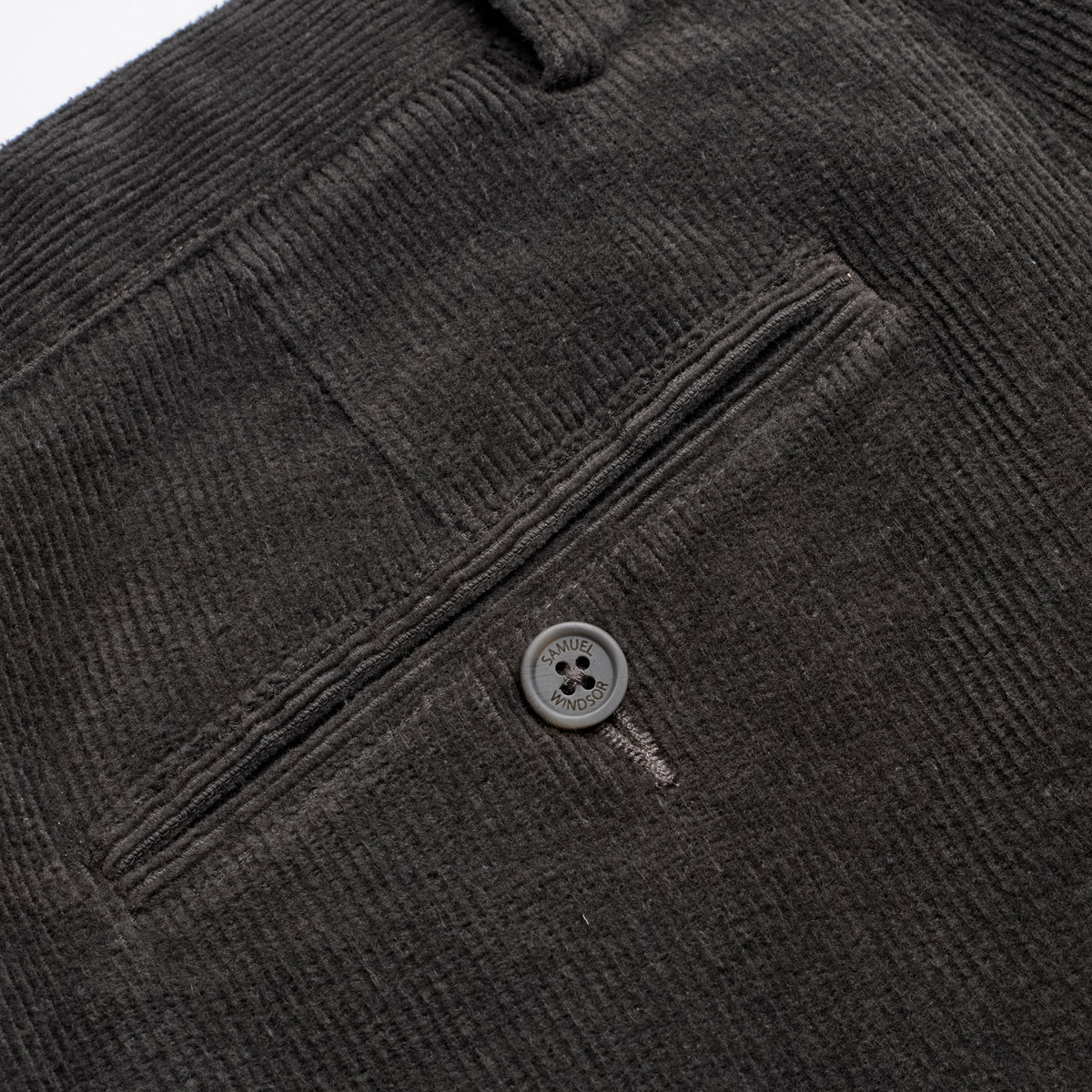 Corduroy Trousers - Gunmetal - Pocket Detail