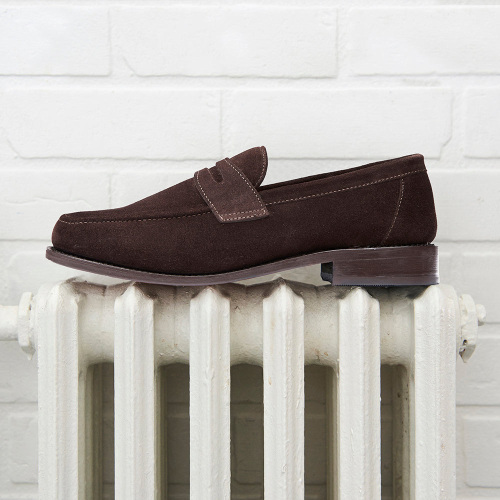 Henry Brown Suede Penny Loafer - 144