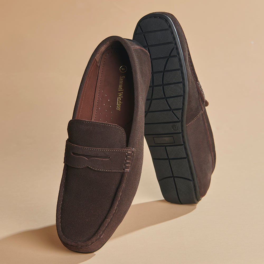 英Samuel Windsor★27.5㎝■ローファー/スリッポン/90ｓ/80 Driving Shoe - Brown Suede – Samuel Windsor