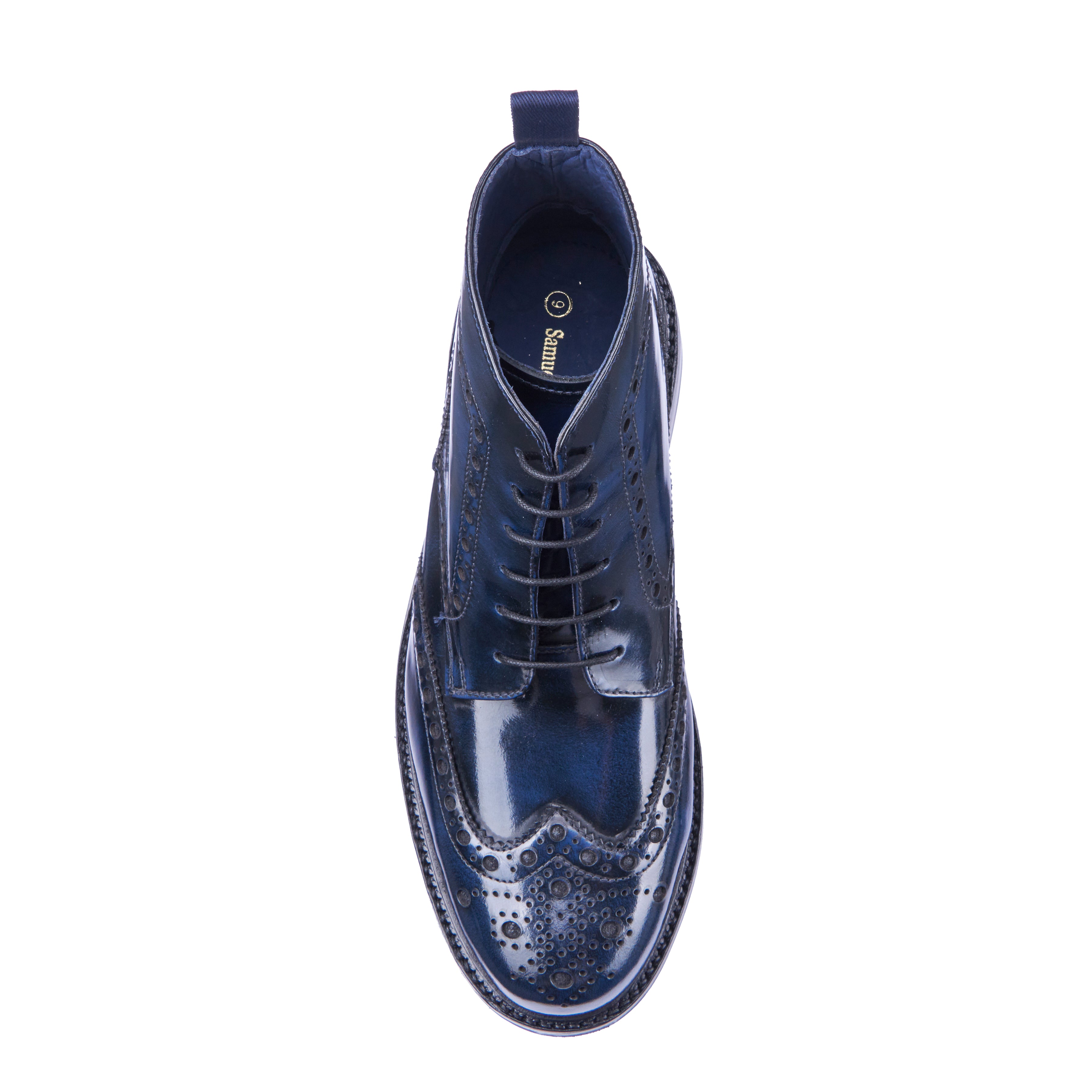 Country Brogue Boot - Navy – Samuel Windsor