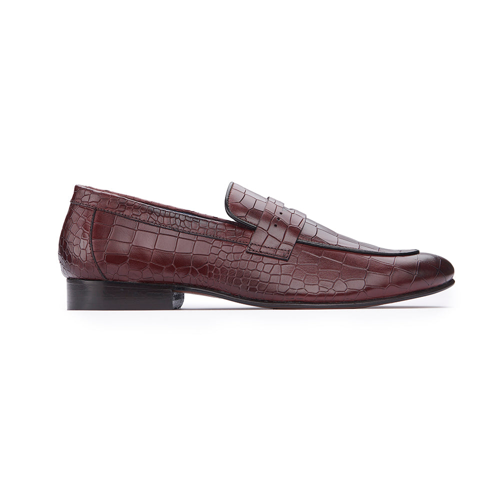 Croc Loafer - Burgundy – Samuel Windsor