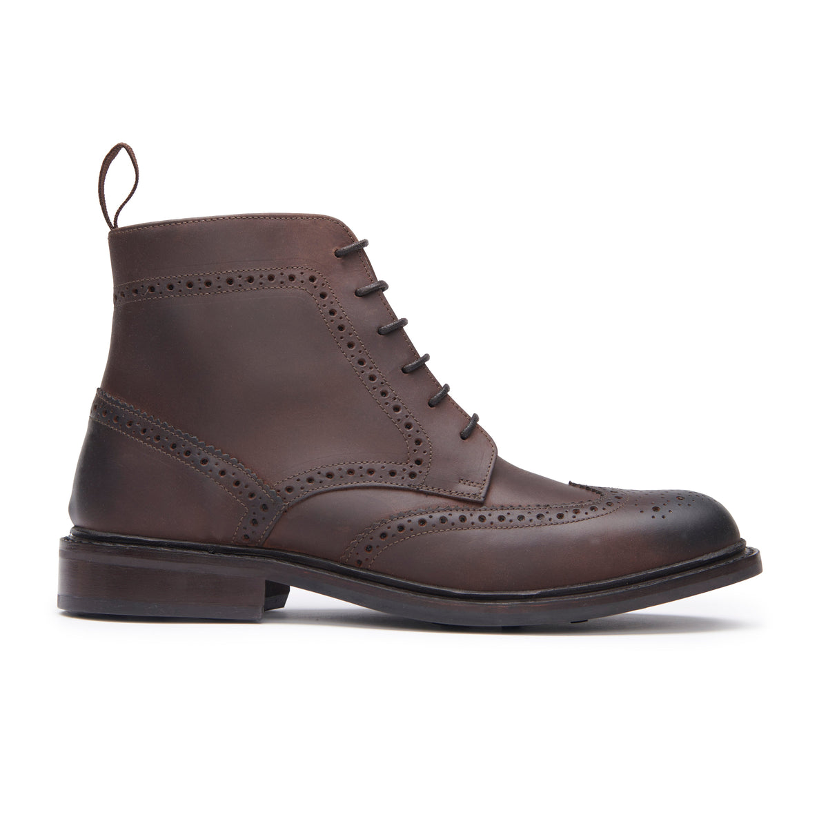 Country Brogue Boot - Bees Wax Brown - side view