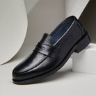 Penny Loafer - Black Rubber Sole (Wide Fit) - styled