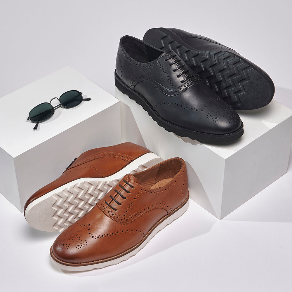 Apex Brogue - Black – Samuel Windsor
