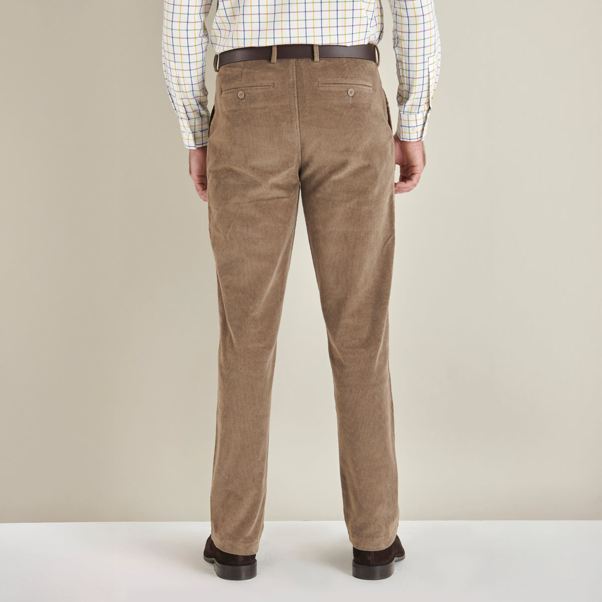 Corduroy Trousers - Taupe - Lifestyle Back