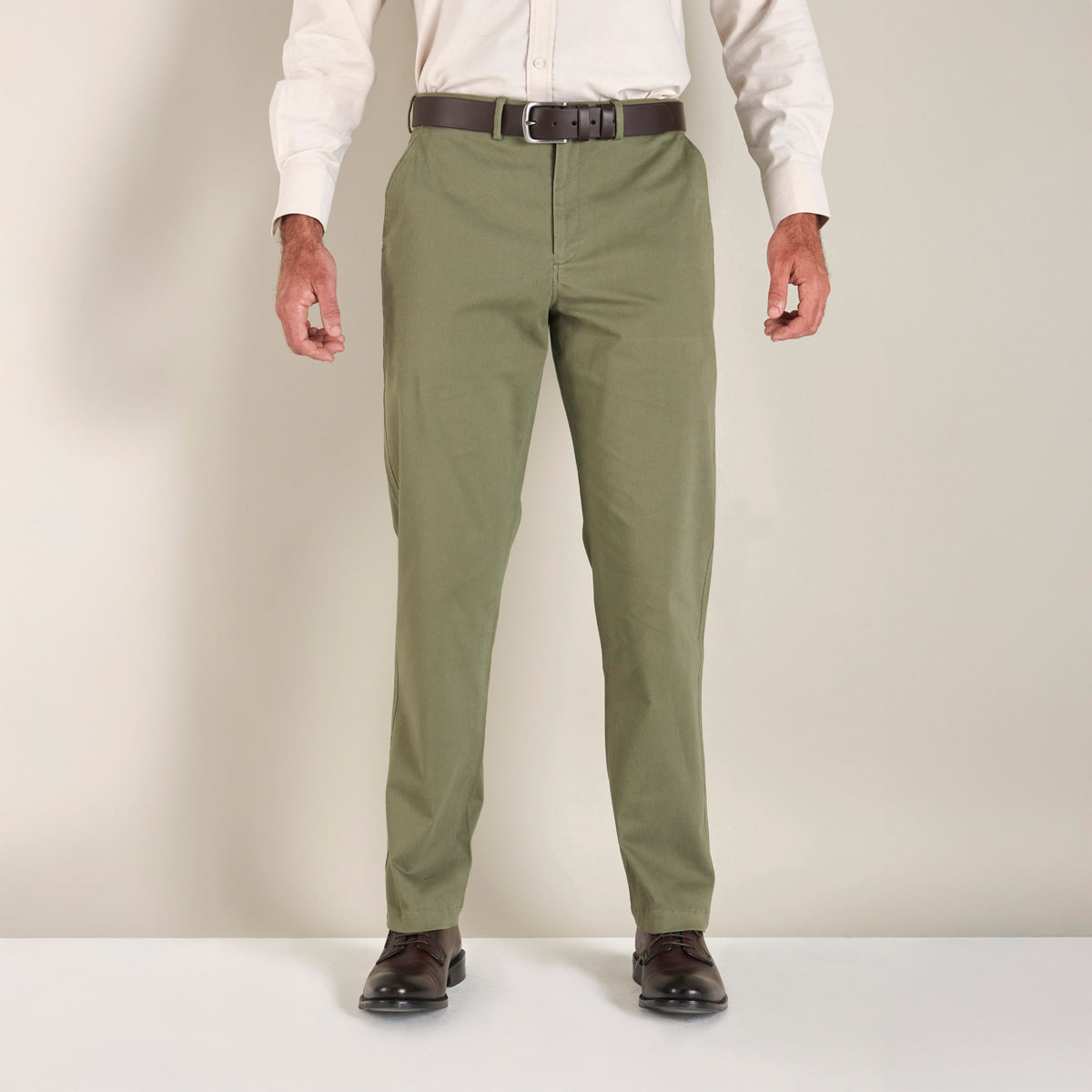 Flat Front Chino - Sage - Lifestyle Front