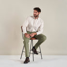 Flat Front Chino - Sage - Lifestyle Front