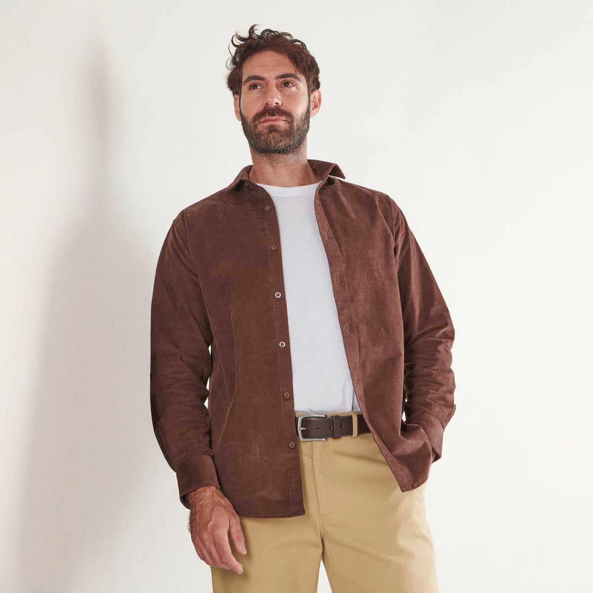 Corduroy Shirt - Dark Brown - Lifestyle Front