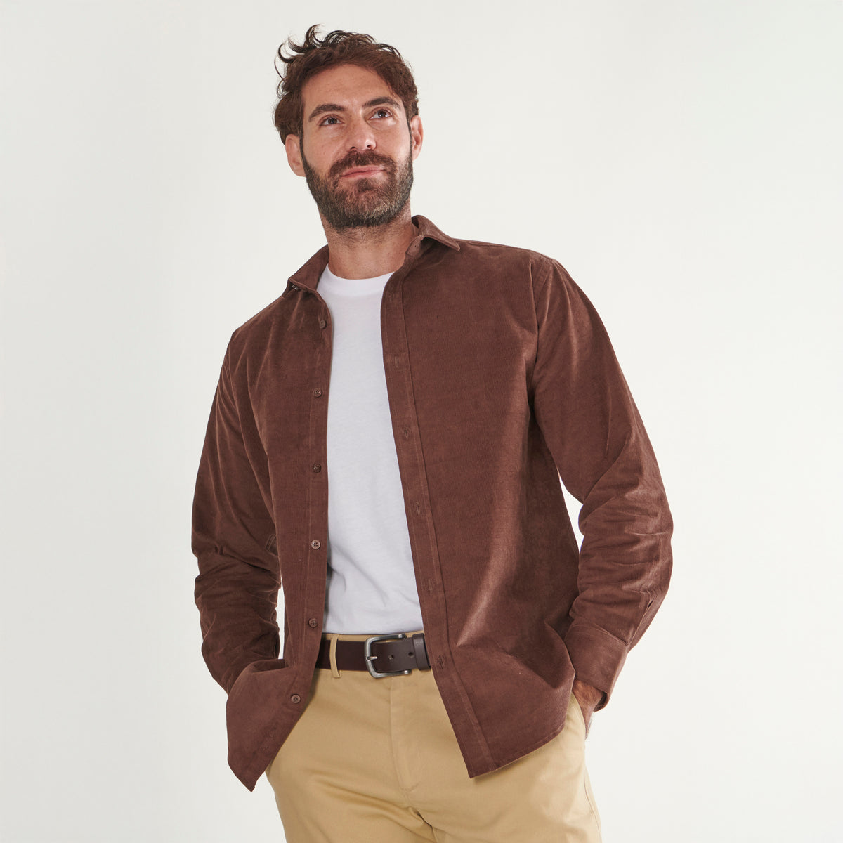 Corduroy Shirt - Dark Brown - Lifestyle Front