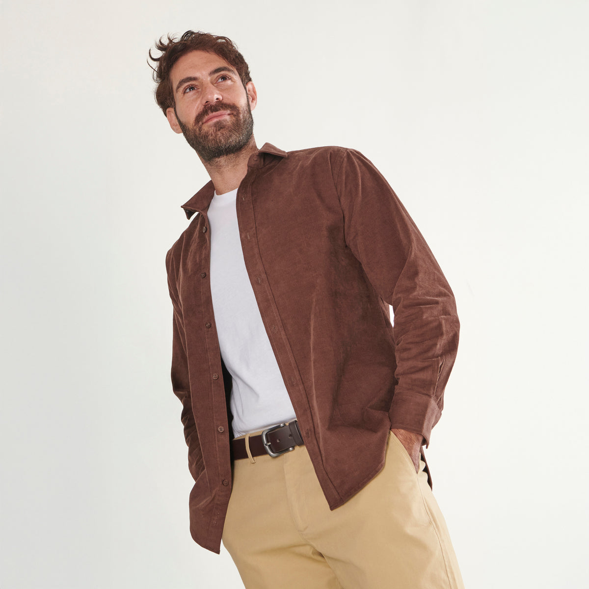 Corduroy Shirt - Dark Brown - Lifestyle Front