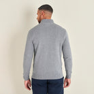 Quarter-Zip Knitted Jumper - Grey - Lifestyle Front