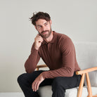 Knitted Polo - Chocolate - Lifestyle Front