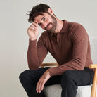 Knitted Polo - Chocolate - Lifestyle Front