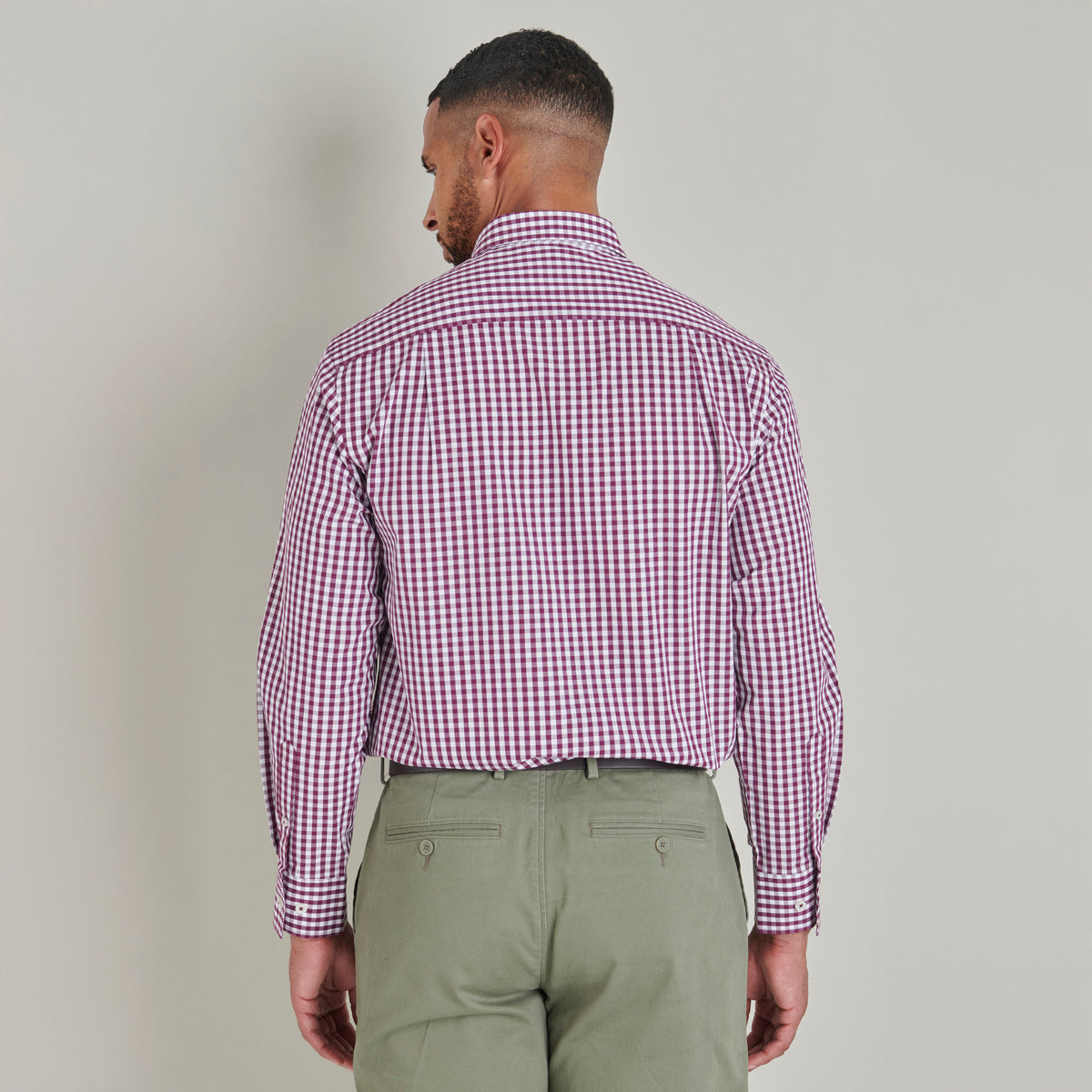 Poplin Shirt - Berry Check - Lifestyle Back