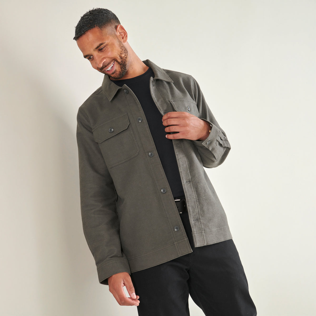Moleskin Overshirt - Gunmetal - Lifestyle Front