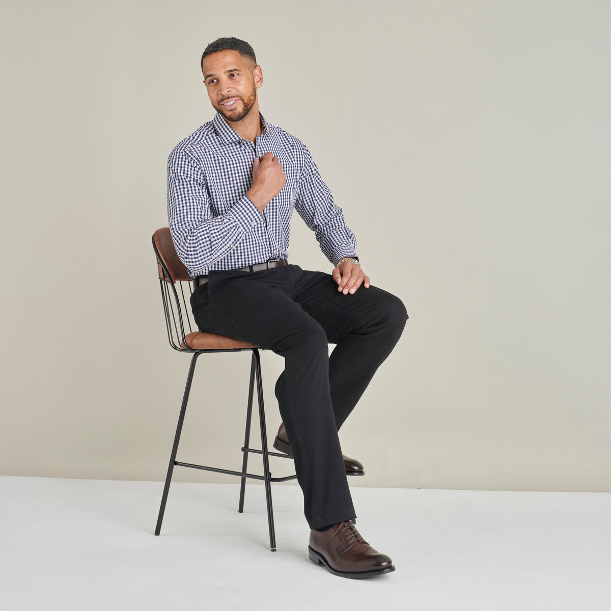 Flat Front Chino - Black - Lifestyle Front