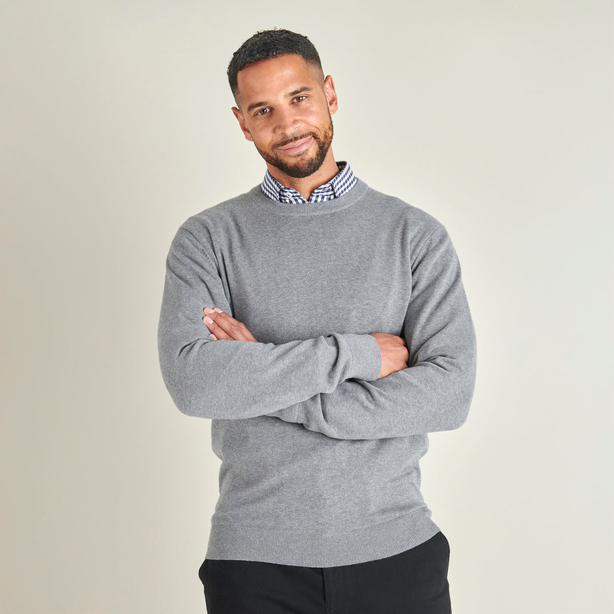 Crew Neck Jumper - Grey - Lifestyle Front