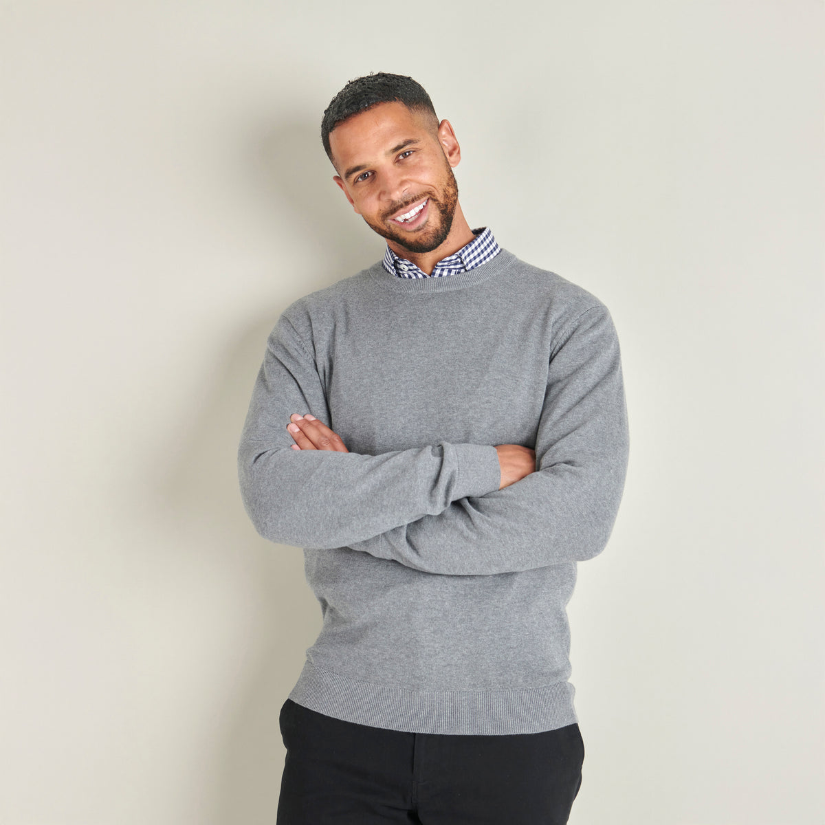 Crew Neck Jumper - Grey - Lifestyle Front