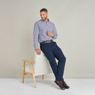 Flat Front Chino - Navy - Lifestyle Front