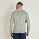 Quarter-Zip Knitted Jumper - Olive - Lifestyle Back