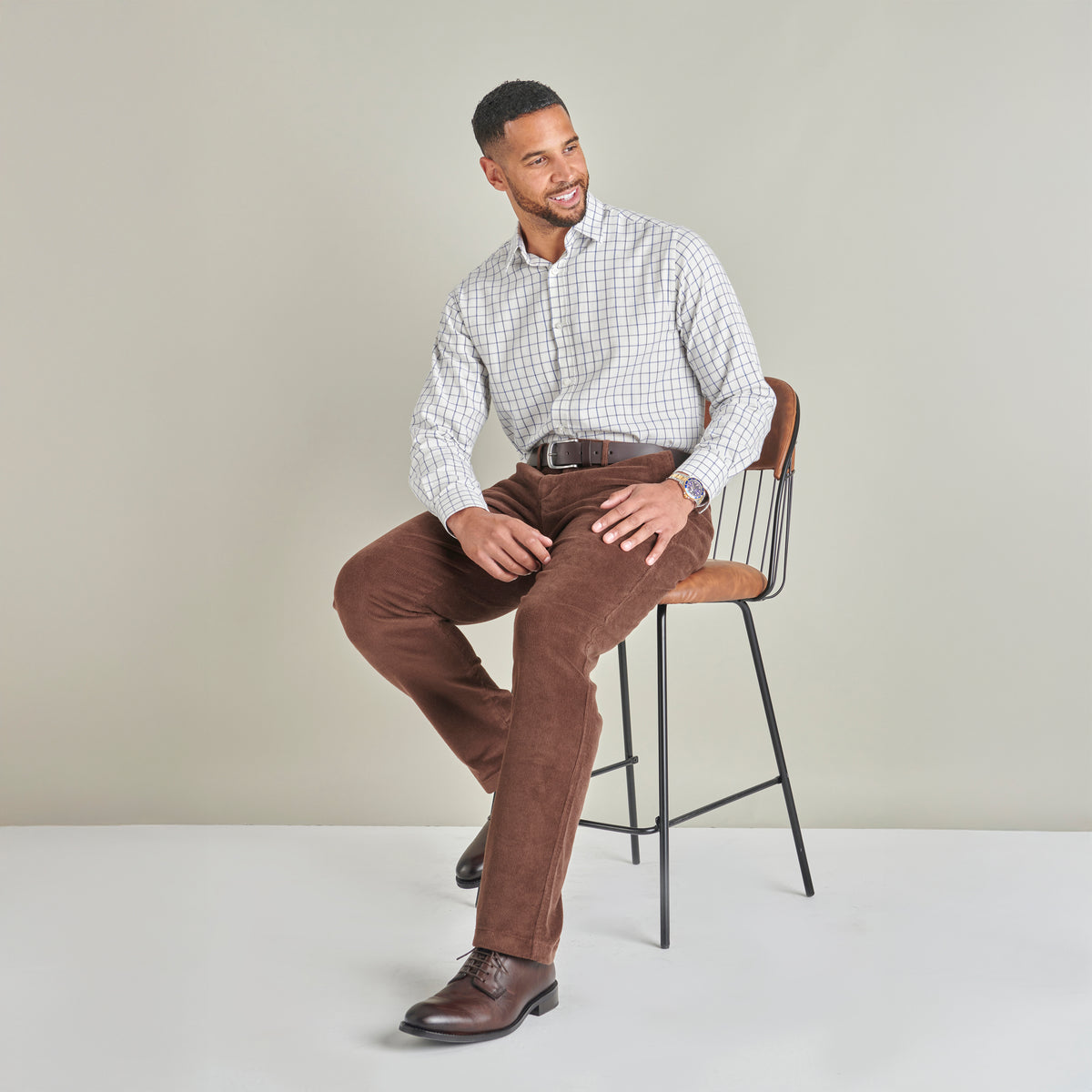 Corduroy Trousers - Dark Brown - Lifestyle Front