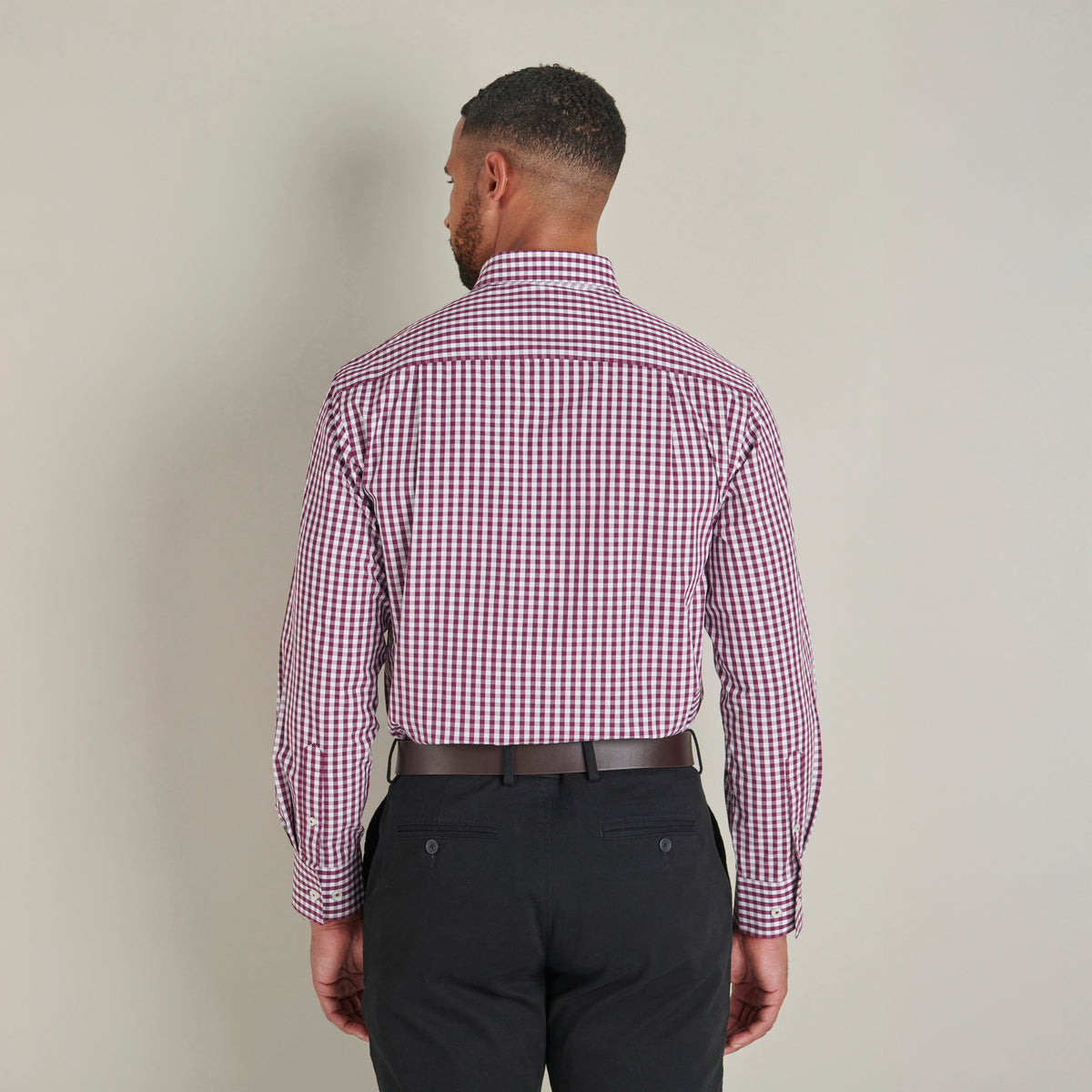 Poplin Shirt - Berry Check - Lifestyle Back