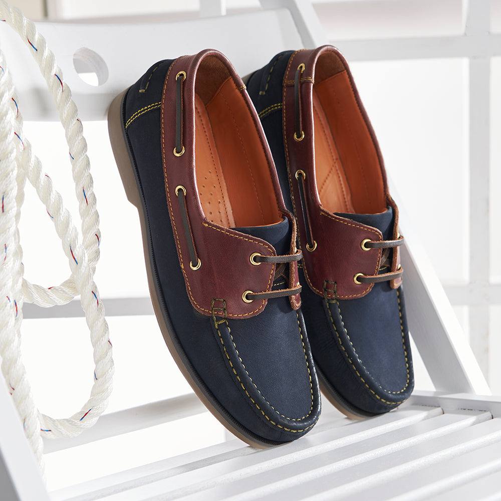 Deck Shoe - Navy/Brown