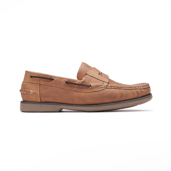 Slip-On Deck Shoe - Tobacco – Samuel Windsor